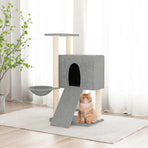Cat Tree with Sisal Scratching Posts Light Grey 96 cm
