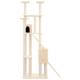 Cat Tree with Sisal Scratching Posts Cream 190 cm - Top-Down View