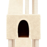 Cat Tree with Sisal Scratching Posts Cream 190 cm - Rear View