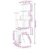 Cat Tree with Sisal Scratching Posts Light Grey 190 cm - Close-Up Angle