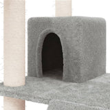 Cat Tree with Sisal Scratching Posts Light Grey 83 cm