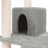 Cat Tree with Sisal Scratching Posts Light Grey 83 cm - Rear View