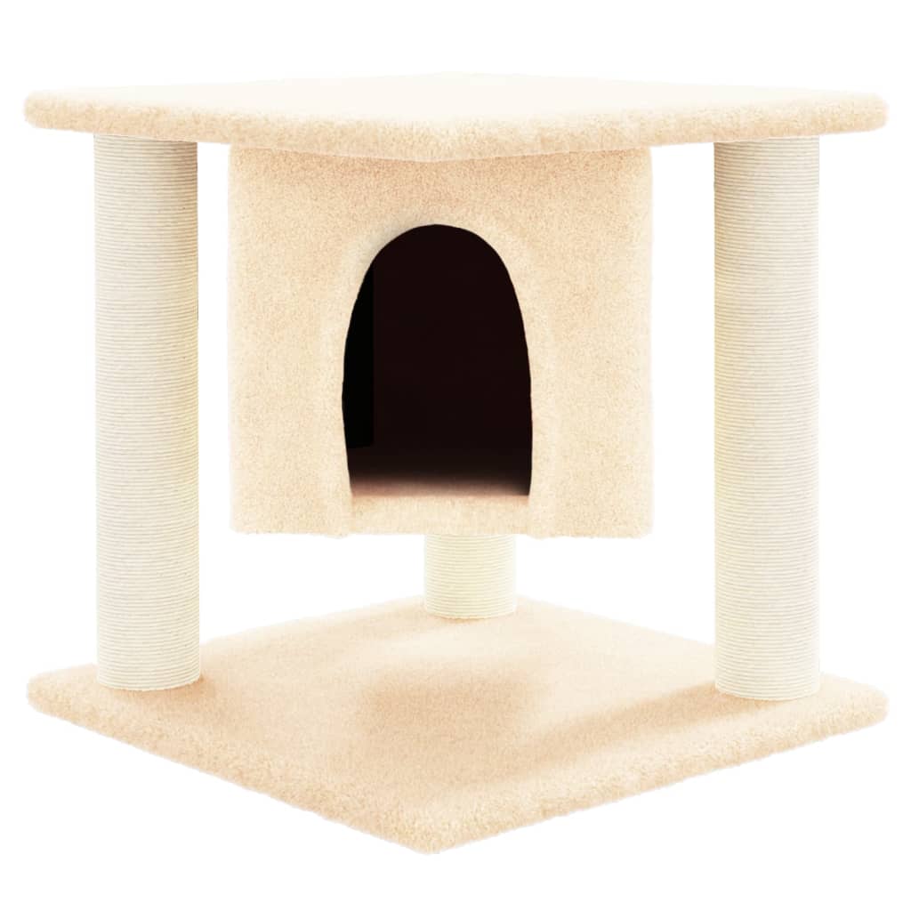 Cat Tree with Sisal Scratching Posts Cream 37 cm