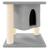 Cat Tree with Sisal Scratching Posts Light Grey 37 cm - Front View