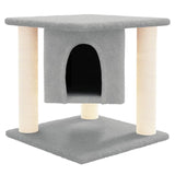 Cat Tree with Sisal Scratching Posts Light Grey 37 cm - Side View