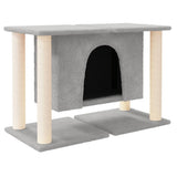 Cat Tree with Sisal Scratching Posts Light Grey 50 cm - Front View