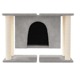 Cat Tree with Sisal Scratching Posts Light Grey 50 cm