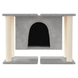 Cat Tree with Sisal Scratching Posts Light Grey 50 cm - Side View
