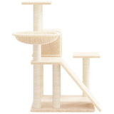 Cat Tree with Sisal Scratching Posts Cream 82 cm - Top-Down View