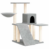 Cat Tree with Sisal Scratching Posts Light Grey 82 cm