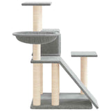 Cat Tree with Sisal Scratching Posts Light Grey 82 cm
