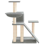 Cat Tree with Sisal Scratching Posts Light Grey 82 cm