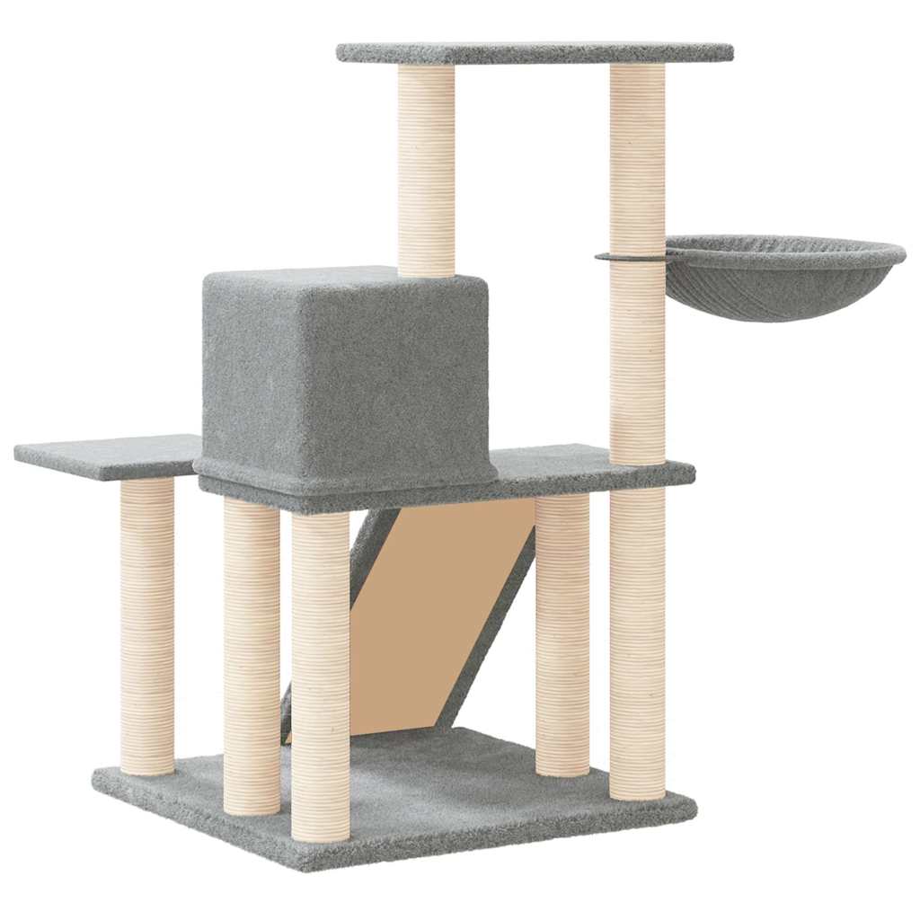 Cat Tree with Sisal Scratching Posts Light Grey 82 cm