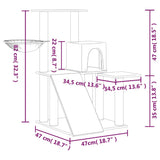 Cat Tree with Sisal Scratching Posts Light Grey 82 cm - Rear View