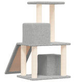 Cat Tree with Sisal Scratching Posts Light Grey 82 cm - 45-Degree Angle