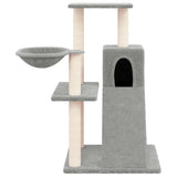 Cat Tree with Sisal Scratching Posts Light Grey 82 cm - Side View