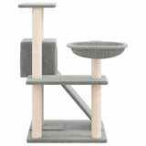 Cat Tree with Sisal Scratching Posts Light Grey 82 cm - Top-Down View
