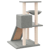 Cat Tree with Sisal Scratching Posts Light Grey 82 cm - 45-Degree Angle