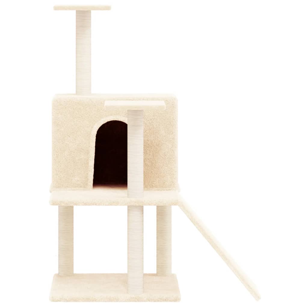 Cat Tree with Sisal Scratching Posts Cream 109 cm