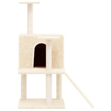 Cat Tree with Sisal Scratching Posts Cream 109 cm - Side View