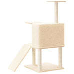 Cat Tree with Sisal Scratching Posts Cream 109 cm