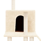 Cat Tree with Sisal Scratching Posts Cream 109 cm - Rear View