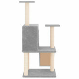 Cat Tree with Sisal Scratching Posts Light Grey 109 cm