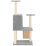 Cat Tree with Sisal Scratching Posts Light Grey 109 cm - Top-Down View