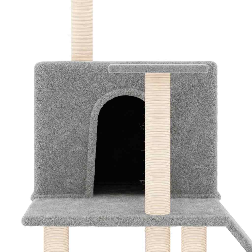 Cat Tree with Sisal Scratching Posts Light Grey 109 cm
