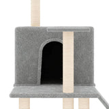 Cat Tree with Sisal Scratching Posts Light Grey 109 cm - Rear View