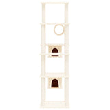 Cat Tree with Sisal Scratching Posts Cream 169 cm - Side View