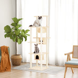 Cat Tree with Sisal Scratching Posts Cream 169 cm