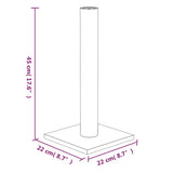 Cat Scratching Post Light Grey 22x22x45 cm