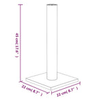 Cat Scratching Post Light Grey 22x22x45 cm