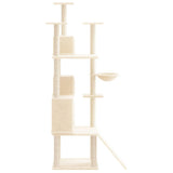 Cat Tree with Sisal Scratching Posts Cream 175 cm