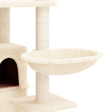 Cat Tree with Sisal Scratching Posts Cream 175 cm - Rear View