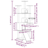 Cat Tree with Sisal Scratching Posts Cream 175 cm - Close-Up Angle
