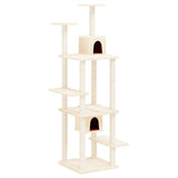 Cat Tree with Sisal Scratching Posts Cream 176 cm