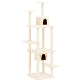 Cat Tree with Sisal Scratching Posts Cream 176 cm - Front View