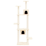 Cat Tree with Sisal Scratching Posts Cream 176 cm - Side View