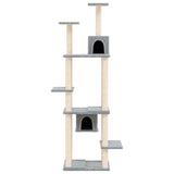 Cat Tree with Sisal Scratching Posts Light Grey 176 cm - Side View