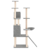 Cat Tree with Sisal Scratching Posts Light Grey 154 cm - Top-Down View
