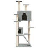 Cat Tree with Sisal Scratching Posts Light Grey 153 cm
