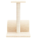 Cat Scratching Post with Tunnel Cream 60x34.5x50 cm - Top-Down View