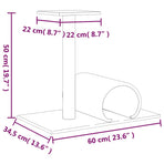 Cat Scratching Post with Tunnel Cream 60x34.5x50 cm