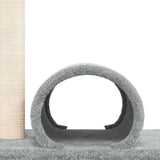 Cat Scratching Post with Tunnel Light Grey 60x34.5x50 cm - Rear View