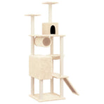 Cat Tree with Sisal Scratching Posts Cream 168 cm