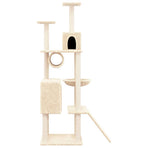 Cat Tree with Sisal Scratching Posts Cream 168 cm