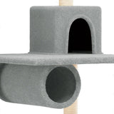 Cat Tree with Sisal Scratching Posts Light Grey 168 cm - Rear View