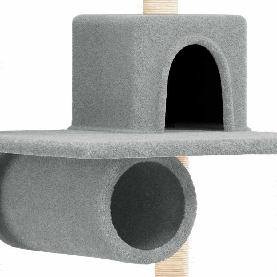 Cat Tree with Sisal Scratching Posts Light Grey 168 cm